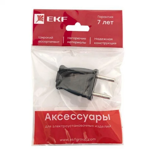 Фото вилка плоская 10а 250в без заземл. черн. proxima ekf ekf avp10-30-rpl EKF фото 3