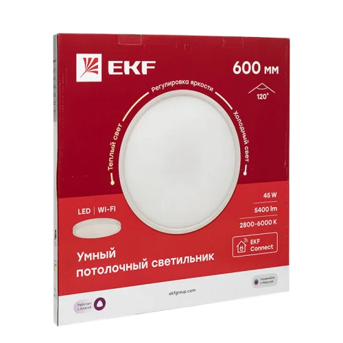 Фото умный потолочный светильник 600 мм 45 w ekf connect EKF