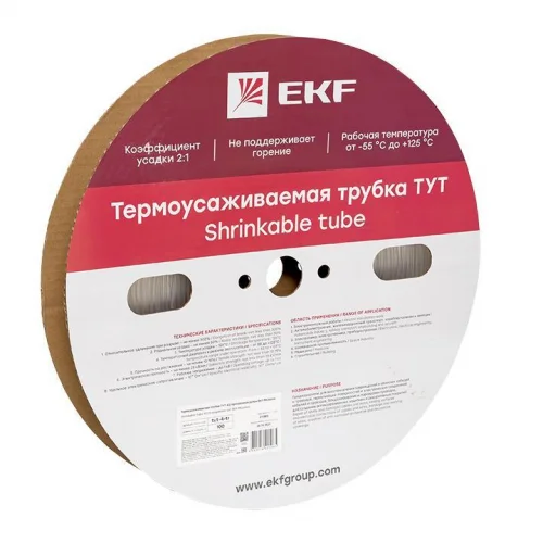 Фото трубка термоусадочная тут 4/2 прозр. (уп.100м) proxima ekf tut-4-tr EKF