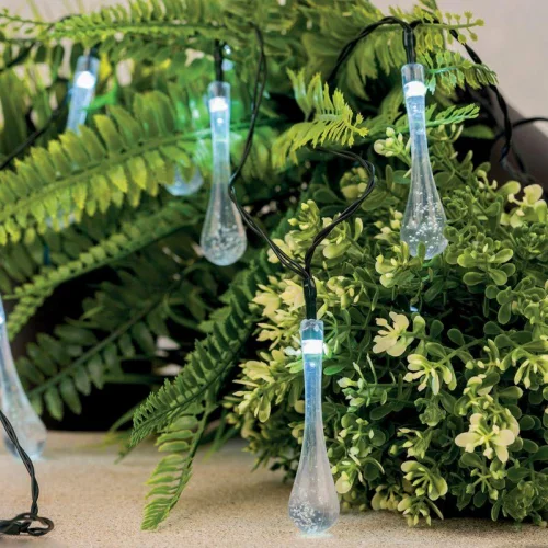 Фото светильник светодиодный каскад сталактит 5м ip65 садовый с аккумулятором и выносной солнечн. панелью 1м 2 режима работы (мигание и постоянное) lamper 602-239 Lamper фото 2