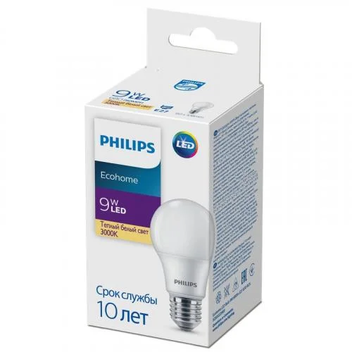 Фото лампа светодиодная ecohome led bulb 9w 680lm e27 830 philips 929002298917 PHILIPS фото 2