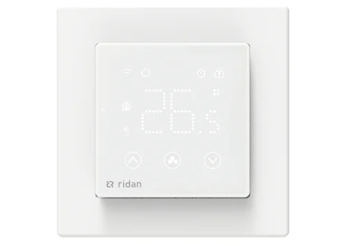 Фото ридан 088l1141r — электронный комнатный термостат rsmart-sw с wi-fi подключением 230v, белый Ридан