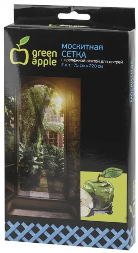 Фото сетка москитная на дверь 2штх75смх220см 2 шторы; крепежная лента green apple б0032056 Green Apple