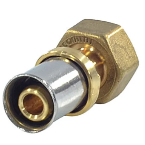 Фото соединитель мп латунь пресс дн 20х3/4" под плоское уплотнение с накидной гайкой rm179sp giacomini rm179y066 Giacomini