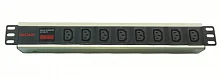 Фото блок розеток для 19дюймовых шкафов; 8 розеток iec60320 с13; амперметр dkc r519iec8amc14