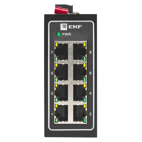 Фото промышленный неуправляемый коммутатор ekf tsx-100 8 портов 10/100 мбит/с EKF фото 3