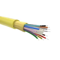 Фото кабель волоконно-оптический 9/125 одномодовый 12 волокон плотноебуферное покрытие для внутренней прокладки (уп.2000м) желт. dkc rndtin9s12lsyl