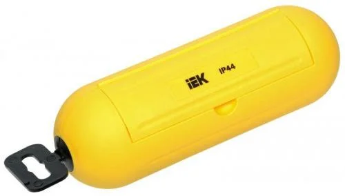 Фото бокс для защиты кабельного соединения ip44 желт. iek wbx10-44-k05 IEK