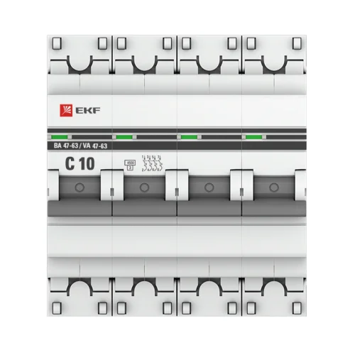 Фото автоматический выключатель 4p 10а (c) 4,5ka ва 47-63 ekf proxima EKF фото 2
