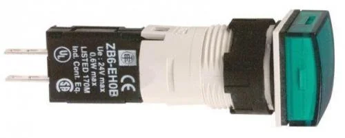 Фото лампа сигнальная 16мм 12-24в квадрат. с подсветкой зел. sche xb6cv3bb Schneider Electric