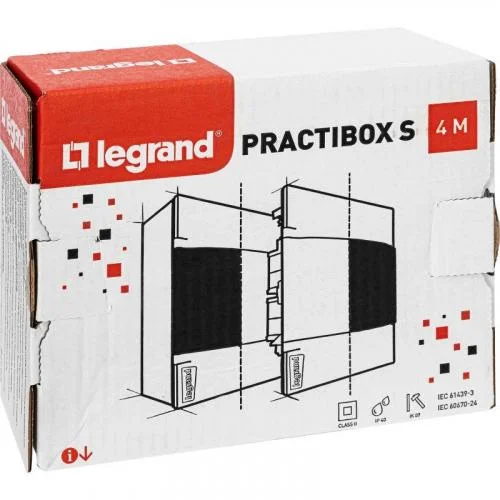 Фото щиток пластиковый навесной practibox s 1х4 дым. дверь leg 134614 Legrand фото 3