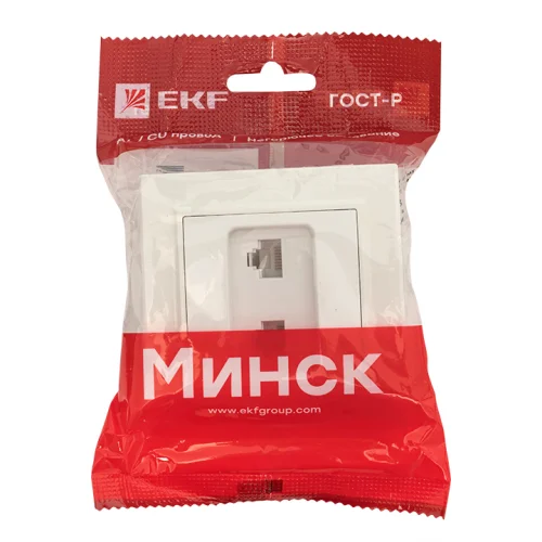 Фото розетка rj-45 2-местная сп минск белая ekf EKF фото 3