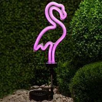 Фото светильник садовый неоновый erasf012-30 фламинго солнечная батарея эра б0044238