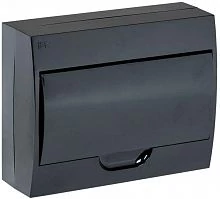 Фото корпус модульный пластиковый щрн-п-12 ip41 навесной черн. черн. дверь iek mkp13-n-12-41-k02