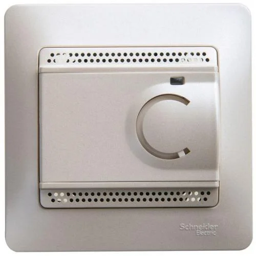 Фото термостат glossa электронный для теплого пола с датчиком 10а в сборе перламутр sche gsl000638 Schneider Electric