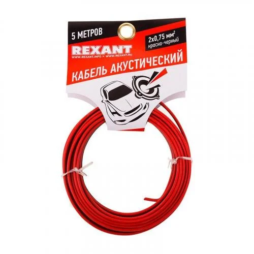 Фото кабель stereo 2х0.75 красн./черн. (уп.5м) rexant 01-6104-3-05 Rexant