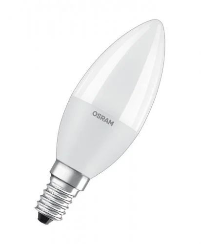 Фото лампа светодиодная led star classic b 40 5w/827 5вт свеча 2700к тепл. бел. e14 470лм 220-240в прозр. пласт. osram 4058075318120 LEDVANCE