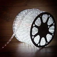 Фото шнур светодиодный дюралайт постоянное свечение 2вт бел. 36led/м (уп.100м) neon-night 121-155