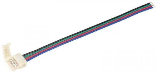 Фото коннектор для соединения светодиод. лент rgb pro 5050 10мм с драйвером (15см-разъем) (уп.5шт) iek lscon10-rgb-213-5-pro IEK