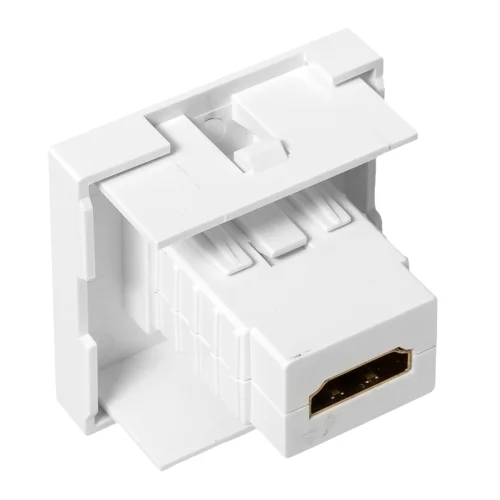 Фото розетка hdmi, 2 модуля, 1 гнездо, без индикатора, белая ekf EKF фото 7