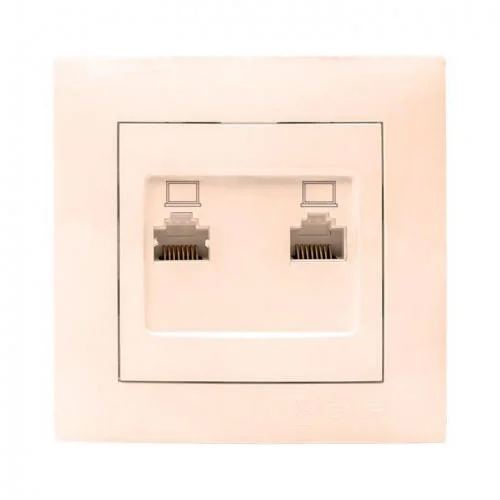 Фото розетка компьютерная 2-м rj-45 крем. proxima ekf ewk02-035-20 EKF