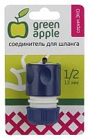 Фото соединитель-коннектор для шланга 12мм (1/2) пластик (50/200/2400) green apple б0017768