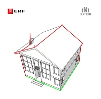 Фото комплект молниезащиты частного дома габ. 8х8м ekf proxima