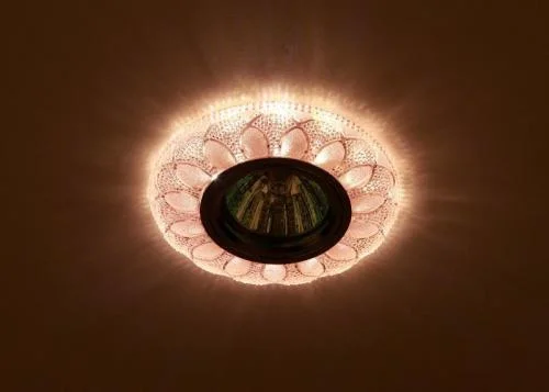Фото светильник dk ld5 pk/wh mr16 точечный; декор со светодиодной подсветкой роз. эра б0028089 Эра