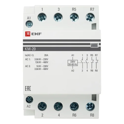 Фото контактор модульный км 20а 2nо+2nc (3 мод.) ekf proxima EKF фото 2