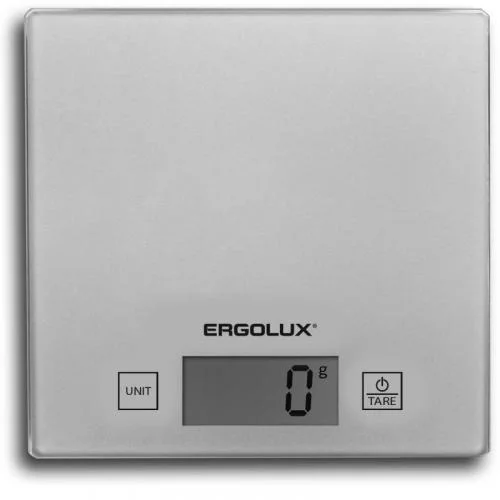 Фото весы кухонные elx-sk01-с03 до 5кг 150х150мм сер. ergolux 13429 Ergolux