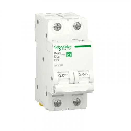 Фото выключатель автоматический resi9 (ав) b 20а 2p 6000а sche r9f02220 Schneider Electric