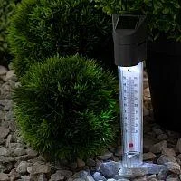 Фото светильник-градусник садовый eratr024-02 33см солнечная батарея сталь пластик сер. эра б0038503