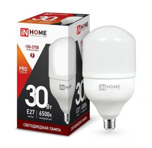 Фото лампа светодиодная led-hp-pro 30вт 230в 6500к e27 2700лм in home 4690612031088 IN HOME