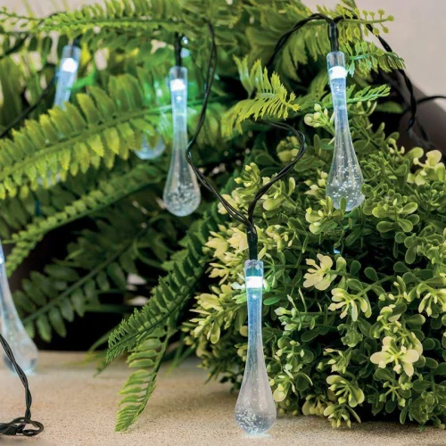 Фото светильник светодиодный каскад сталактит 5м ip65 садовый с аккумулятором и выносной солнечн. панелью 1м 2 режима работы (мигание и постоянное) lamper 602-239 Lamper фото 7