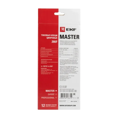 Токовые клещи цифровые 266F EKF Master фото 6