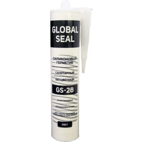 Фото герметик силиконовый санитарный gs28 290гр бесцветный globalseal GlobalSeal