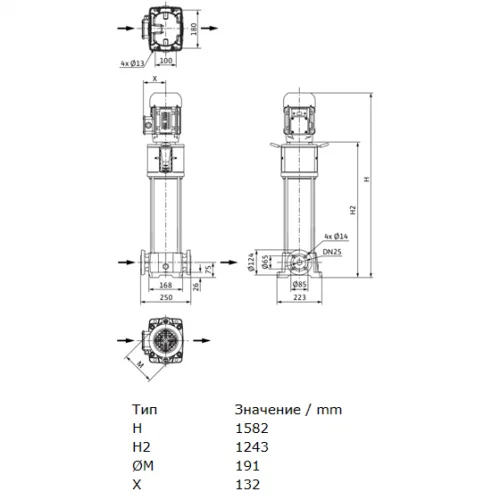 Фото насос многоступенчатый вертикальный helix first v 236-5/30/e/ks/400-50 pn30 3х400в/50 гц wilo 4201071  фото 2