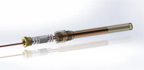 Фото ридан 017-437066r — гильза для реле температуры с сальниками, латунь, 130 мм, наружная резьба g 1/2 Ридан