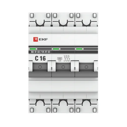 Фото автоматический выключатель 3p 16а (c) 6ка ва 47-63 ekf proxima EKF фото 4