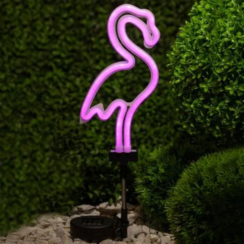 Фото светильник садовый неоновый erasf012-30 фламинго солнечная батарея эра б0044238 Эра