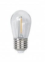 Фото лампа светодиодная филаментная pled-eco-s14 1вт 2700к тепл. бел. clear e27 для белт-лайт jazzway 5040625