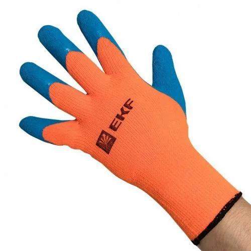Фото перчатки рабочие профи зима с рельефным латексным покрытием утепленные (10 класс 9 разм) professional ekf pe10lt-9-pro EKF фото 2