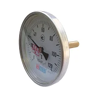 Фото термометр биметаллический осевой дк100 120с l=60мм g1/2" тб100 метер