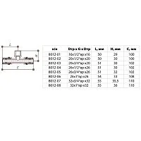 Фото тройник мп латунь пресс дн 20х3/4"х20 нр гост 32415-2013 8012 aquasfera 8012-03