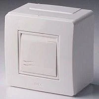 Фото коробка с выключателем 1-кл. 2мод. оп brava 10а ip20 pdd-n60 бел. dkc 10002