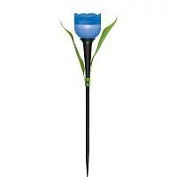 Фото светильник садовый usl-c-454/pt305 "синий тюльпан" blue tulip ip44 солнечная батарея uniel ul-00004279