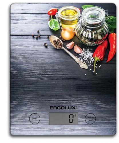 Фото весы кухонные elx-sk02-с02 до 5кг 195х142мм черн. специи ergolux 13601 Ergolux