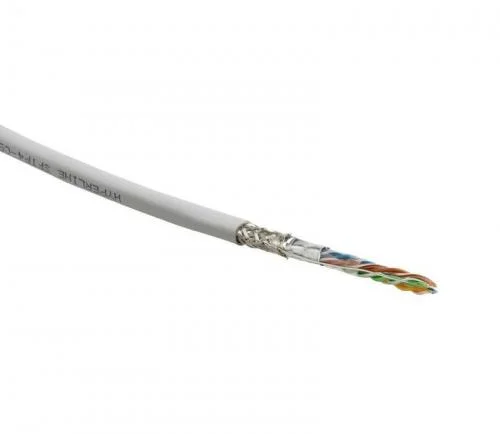 Фото кабель ftp 4-c5e-solid-gy-305 витая пара экран. ftp (f/utp) кат.5e 4х2х0.5 (24 awg) ож (solid) экран-фольга pvc (305м) (м) hyperline 42052 Hyperline