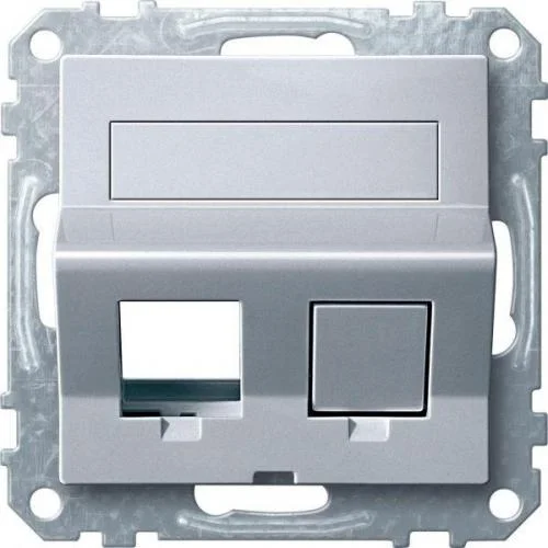 Фото плата наклонная для keystone rj45 merten алюм. sche mtn4568-0460 Schneider Electric