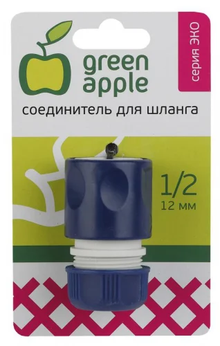 Фото соединитель-коннектор для шланга 12мм (1/2) пластик (50/200/2400) green apple б0017768 Green Apple